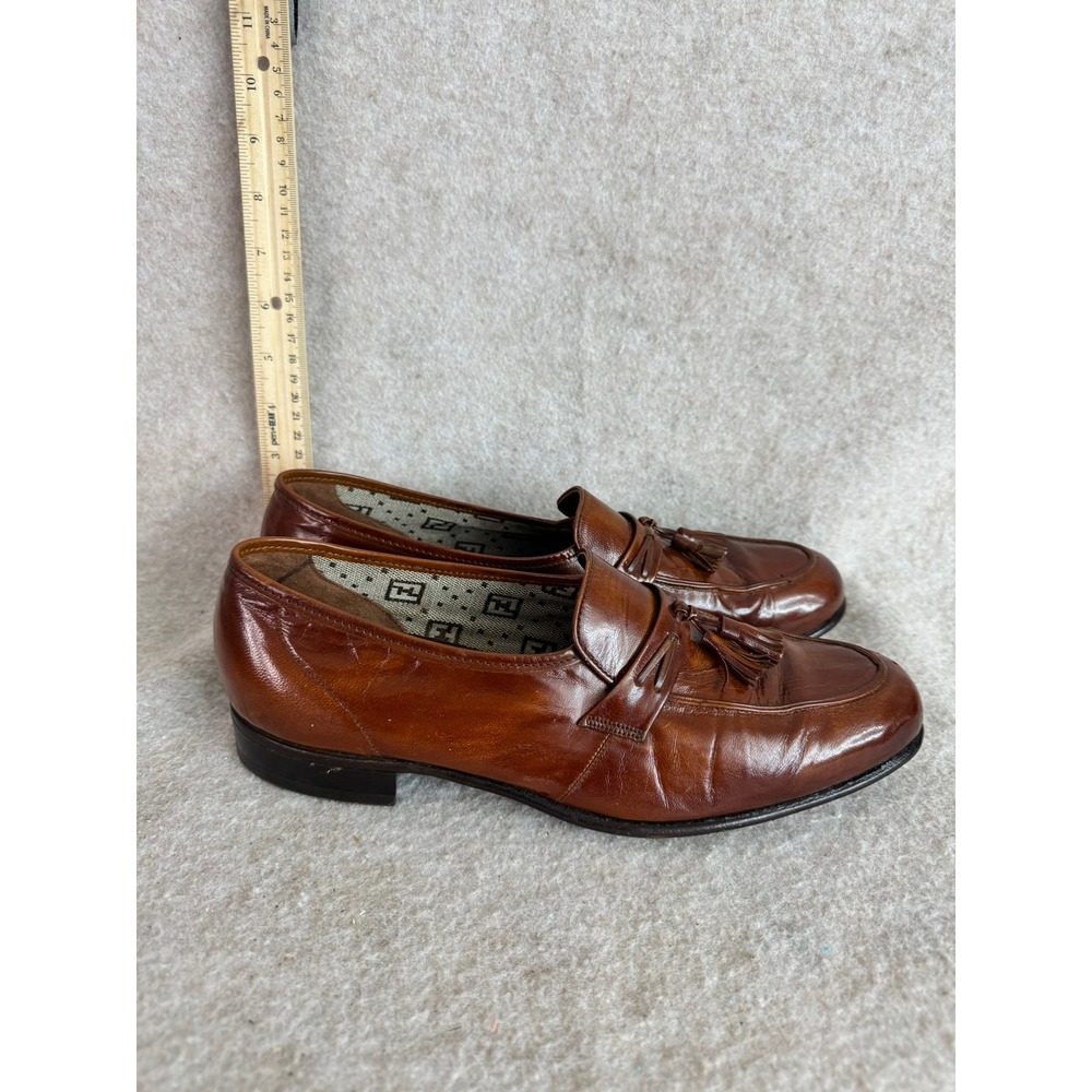 Florsheim Designer Collection Mens 9.5 C Tassel Loafer Leather Brown Dress Shoes